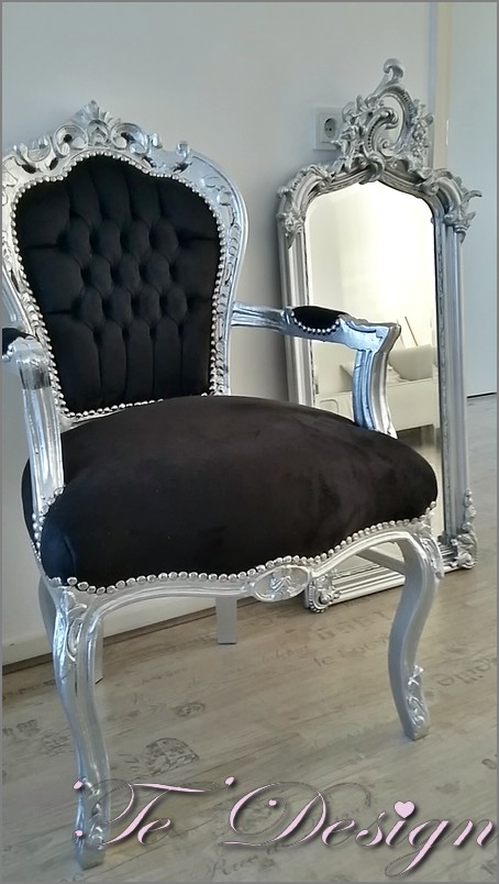 fauteuil zwart spiegel barok | TEDESIGN MEUBELEN
